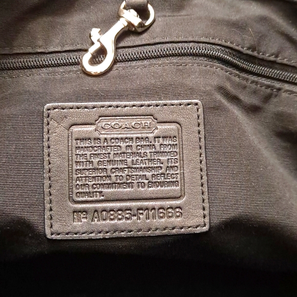 Coach Signature Canvas Leather Tote Shoulder Handbag Bag Grey/Black F11666 - Picture 8 of 10